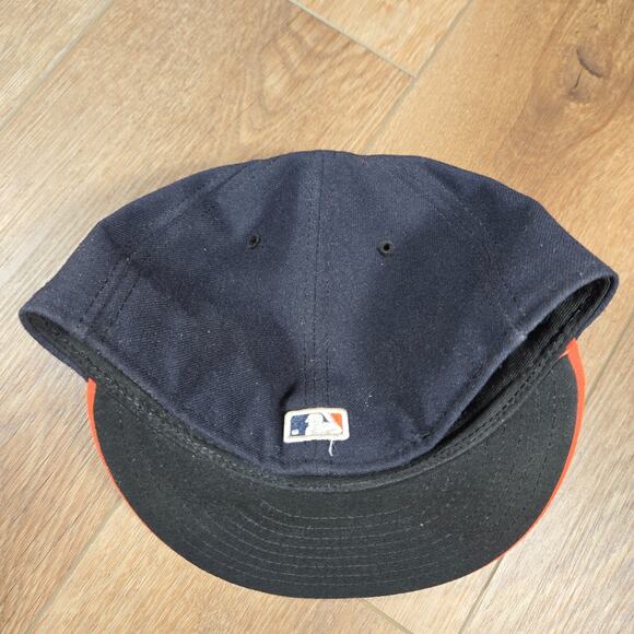 New Era 59Fifty Houston Astros Hat 7 5/8 Authentic On-Field MLB Cap Blue Orange - Picture 3 of 6